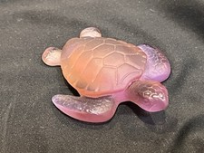 Daum Crystal Turtle Signed