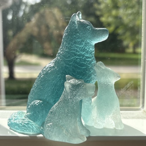 Daum pate verre - wolf, with