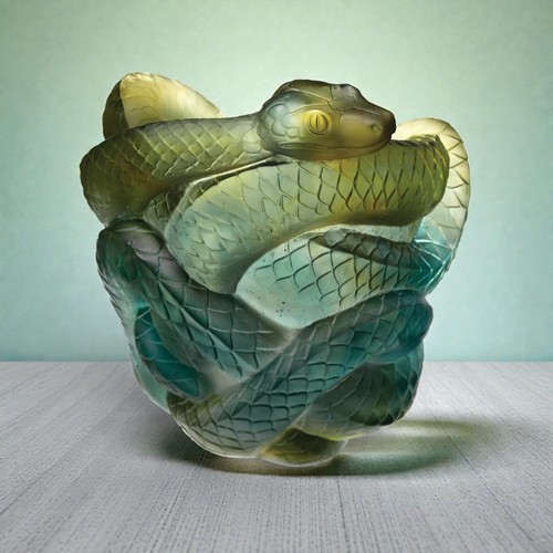 Daum vase serpent snake - daum,