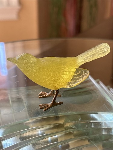 Daum pate verre yellow bird - verre,