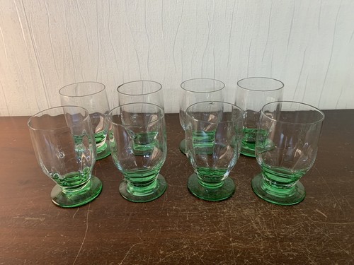 Green crystal water glasses - crystal,