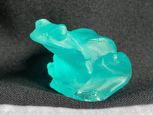 Daum glass frog figurine green - glass,