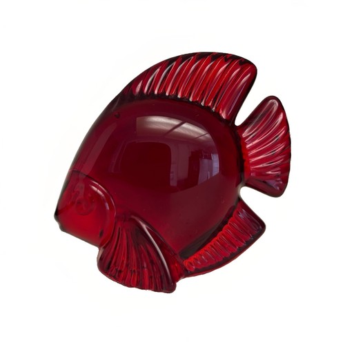 Daum france fish figurine ruby - figurine,