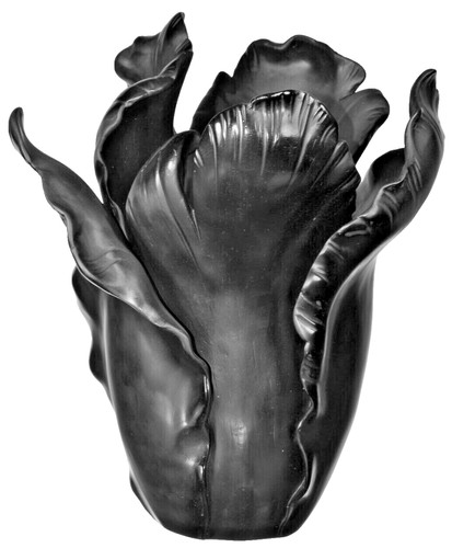 Daum crystal tulip black - black, large