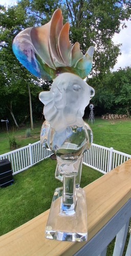 Daum france crystal parrot - 14",