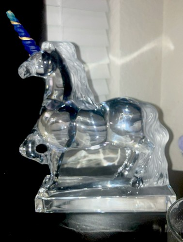 Daum france art glass unicorn - france,